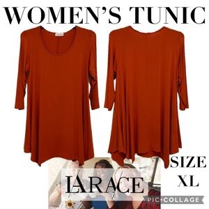 Womens Clothes LARACE 3/4 Length Sleeves Tunic Top Size XL